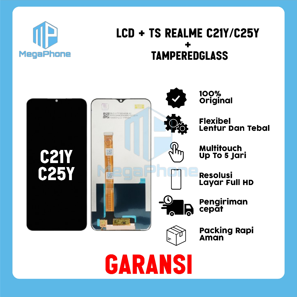 LCD + TS REALME C21Y/C25Y ORI FULLSET GARANSI