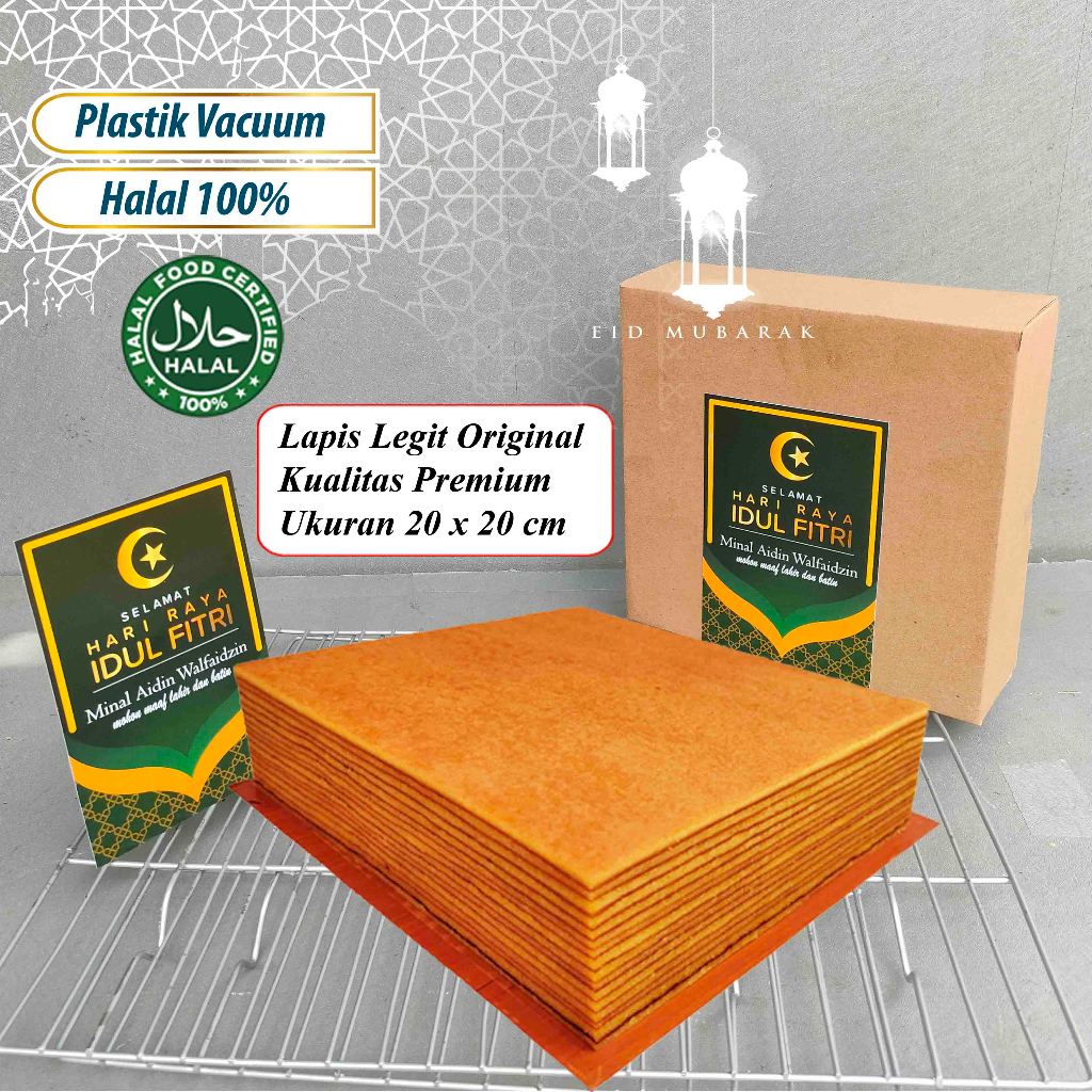 

Lapis legit original premium wisman halalan toyyiban 100 % ukuran 20 x 20 cm