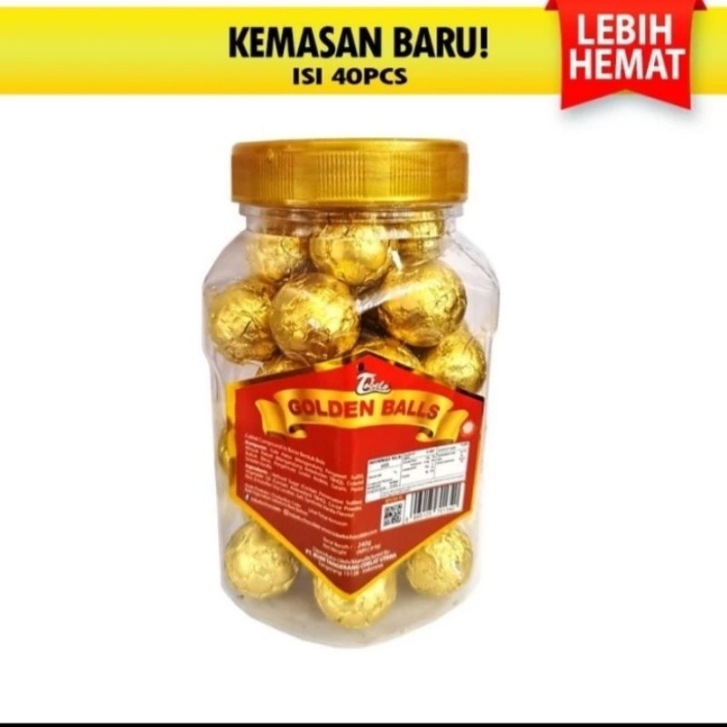 

TOBELO GOLDEN BALLS TOPLES 200gr COKLAT PREMIUM isi 40 pcs