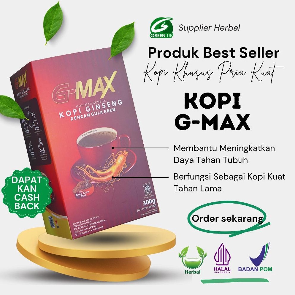 

AXC141 BEST SELLER GMAX Minuman Kopi Stamina Pria Dewasa Extra Gingseng Original Tahan Lama Awet Bersama Pasangan Minuman kopi sachet