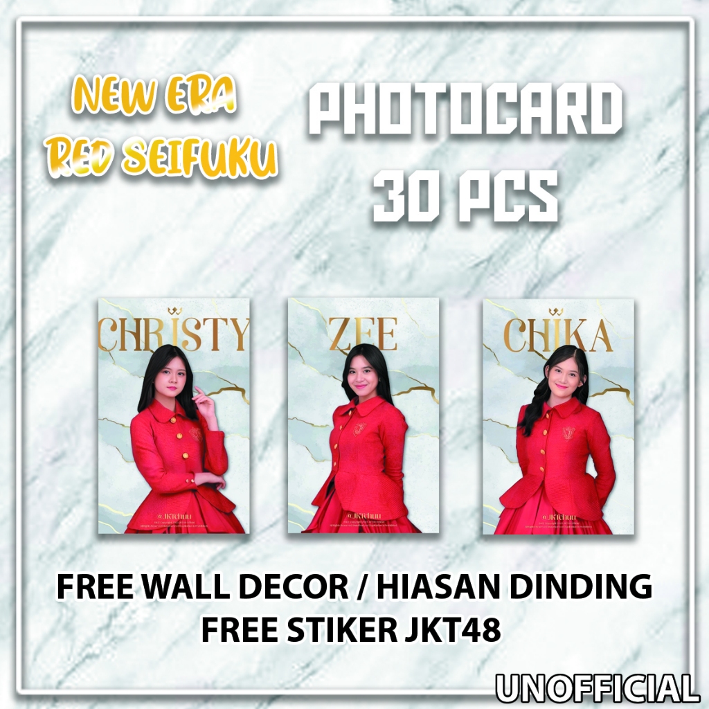 Photocard JKT48 50 Pcs RED SEIFU Unofficial BONUS INNER SLAVEE &GANCI (COD)