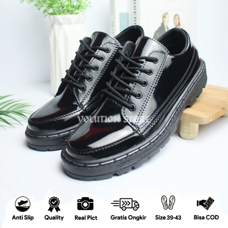 SEPATU FORMAL PRIA DOCMART ( JOSSIE DOCMART ) GLOSSY TERBARU UK 39 - 43