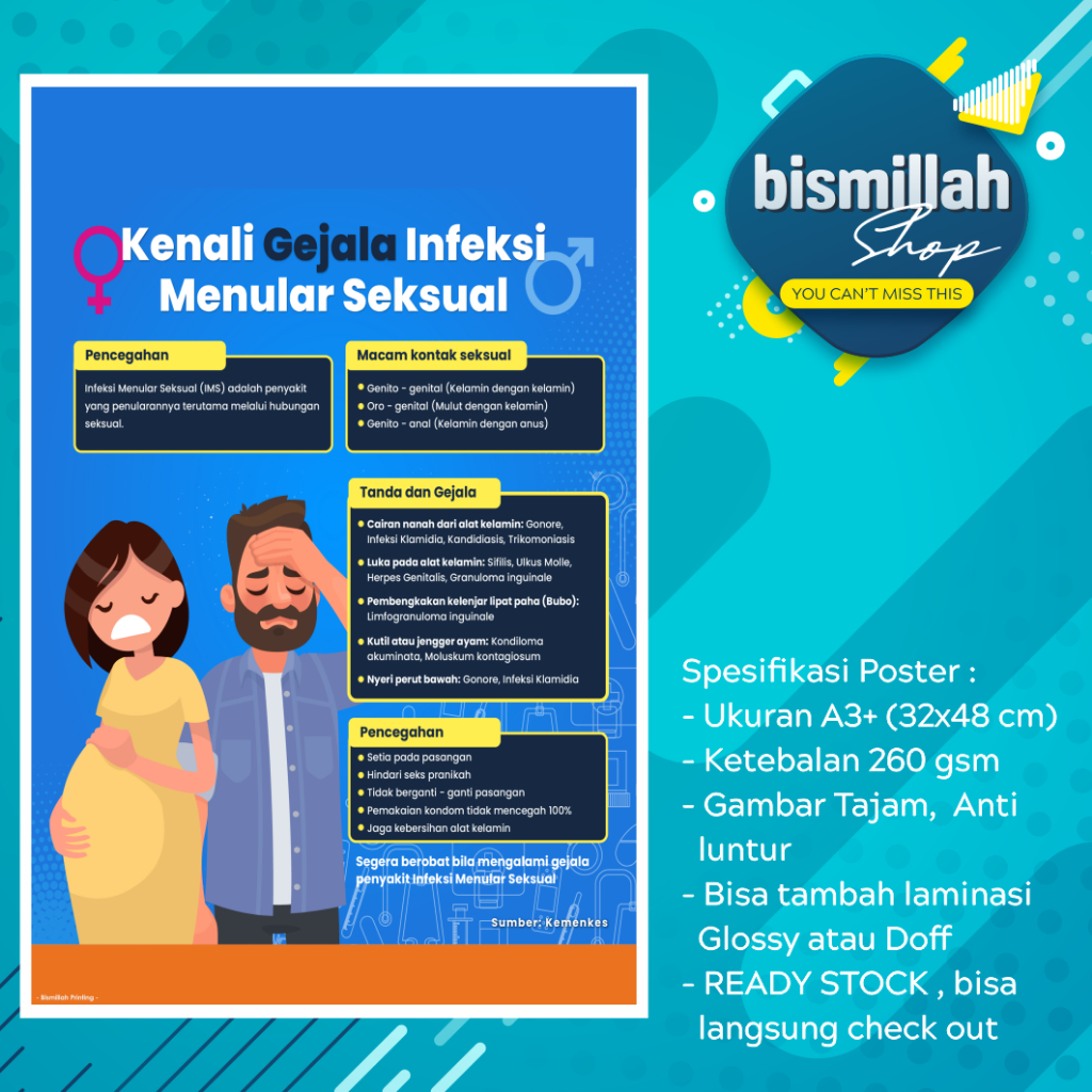 Poster kesehatan gejala infeksi menular Seksual