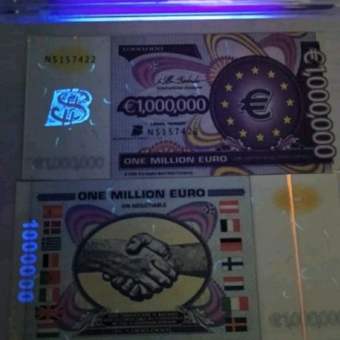 Harga Spesial Hari Ini Uang Fantasy Note Euro Salaman 1 Juta Euro Mulus GRESSS