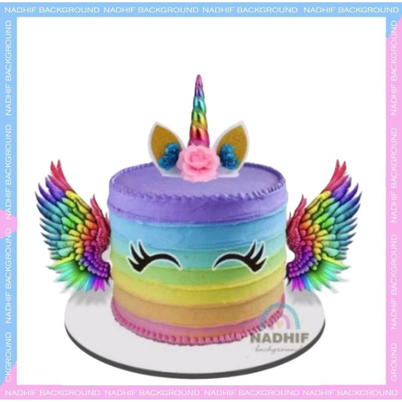 TOPER KARAKTER SAYAP UNICORN STYROFOAM HIASAN TUSUK KUE ULANG TAHUN