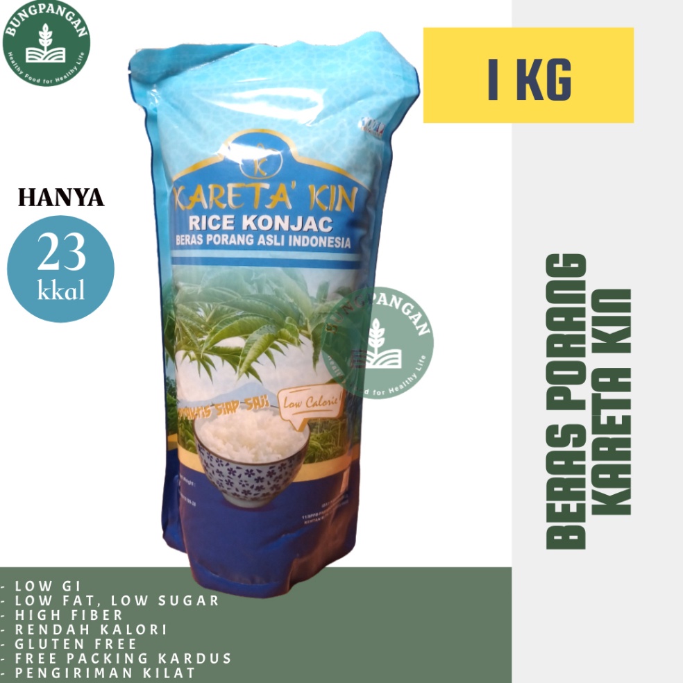 

TCQ223 Free Ongkir Kareta kin Beras Porang 1 KG Shirataki Konjac Rice Diet Rendah Kalori