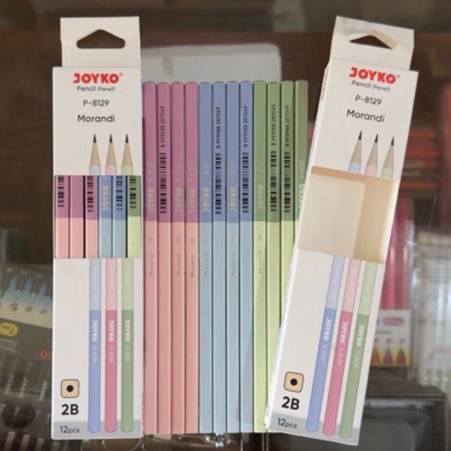 

( 12pcs ) P 8129 Pencil Morandi 2B / Sketch Drawing Pensil Pastel Color P-8129 P8129 Joyko