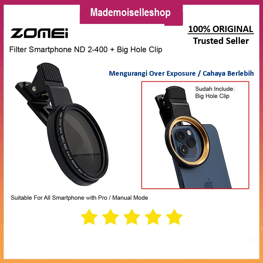 Zomei Filter Smartphone Variable ND 2-400 for Iphone - S Ultra - Fold Smartphone