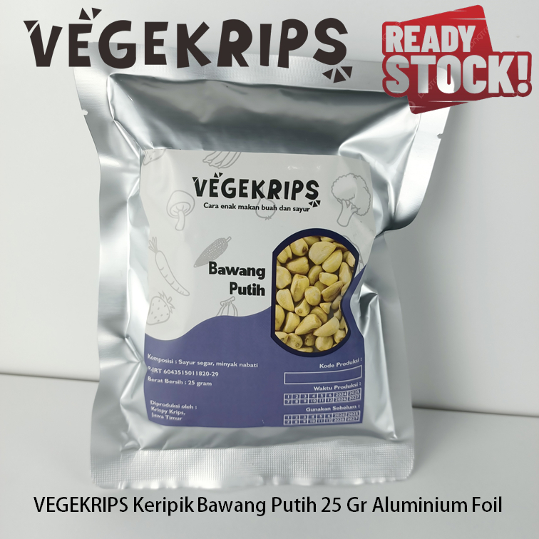 

VEGEKRIPS Keripik Bawang Putih 25 Gr Aluminium Foil