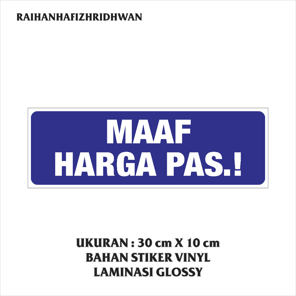 

STIKER VINYL MAAF HARGA PAS