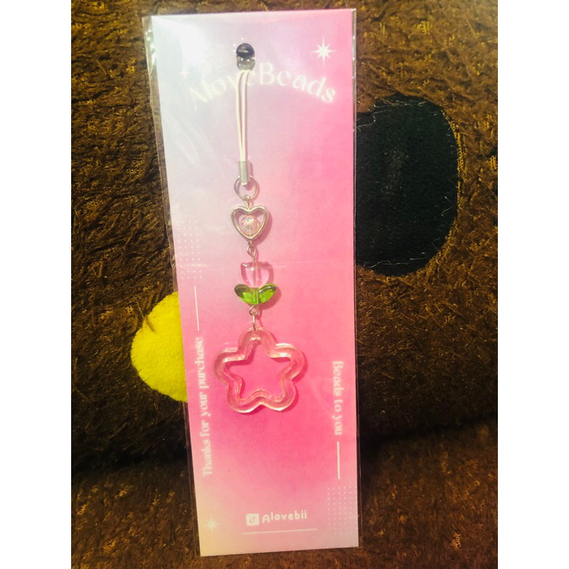 Gantungan mainan hp bintang akrilik pink