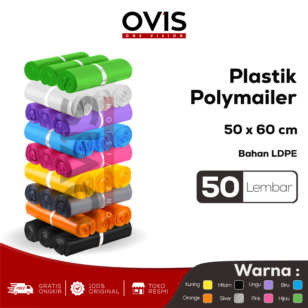 Plastik Polymailer 50x60 CM Packing Online LDPE 50 Pcs