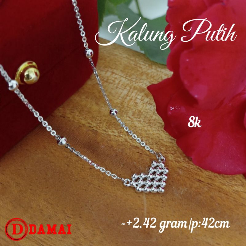 Kalung emas putih model koye love 8k ||-+2.42gram