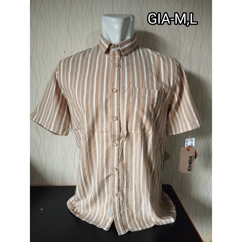 Kemeja Lengan Pendek EMBA BERGARIS