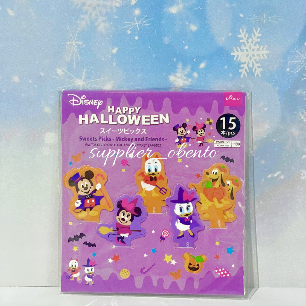 [Daiso] Topper Disney Sweet Pick Plastic Paper Pick Topper Bento - Hiasan Bento Toper Bekal