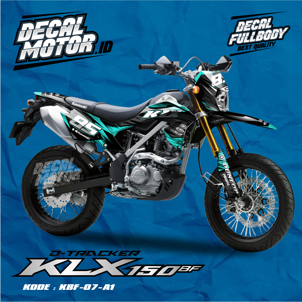 Decal Sticker Motor KLX BF - Sticker KLX BF Full Body - Decal Stiker KLX 150 BF Full Blok HItam Tosc