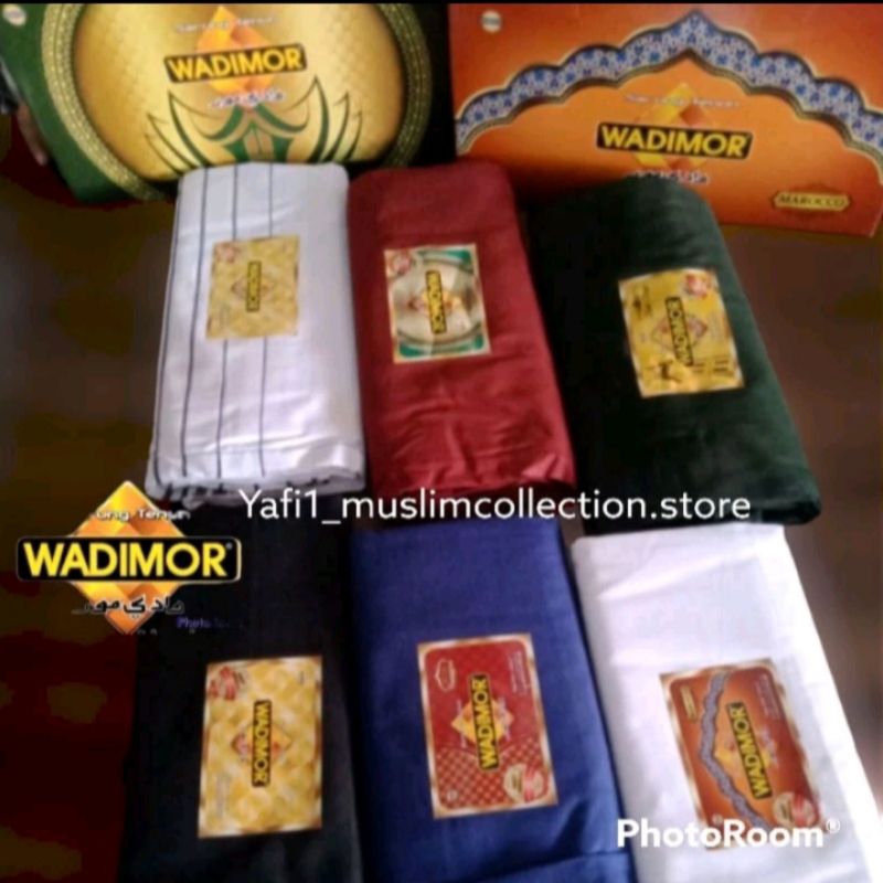 Sarung WADIMOR Polos Warna Hitam/Putih/Navy/Army/Maroon /Putih Tumpal / Hitam Tumpal, Sarung Pria De