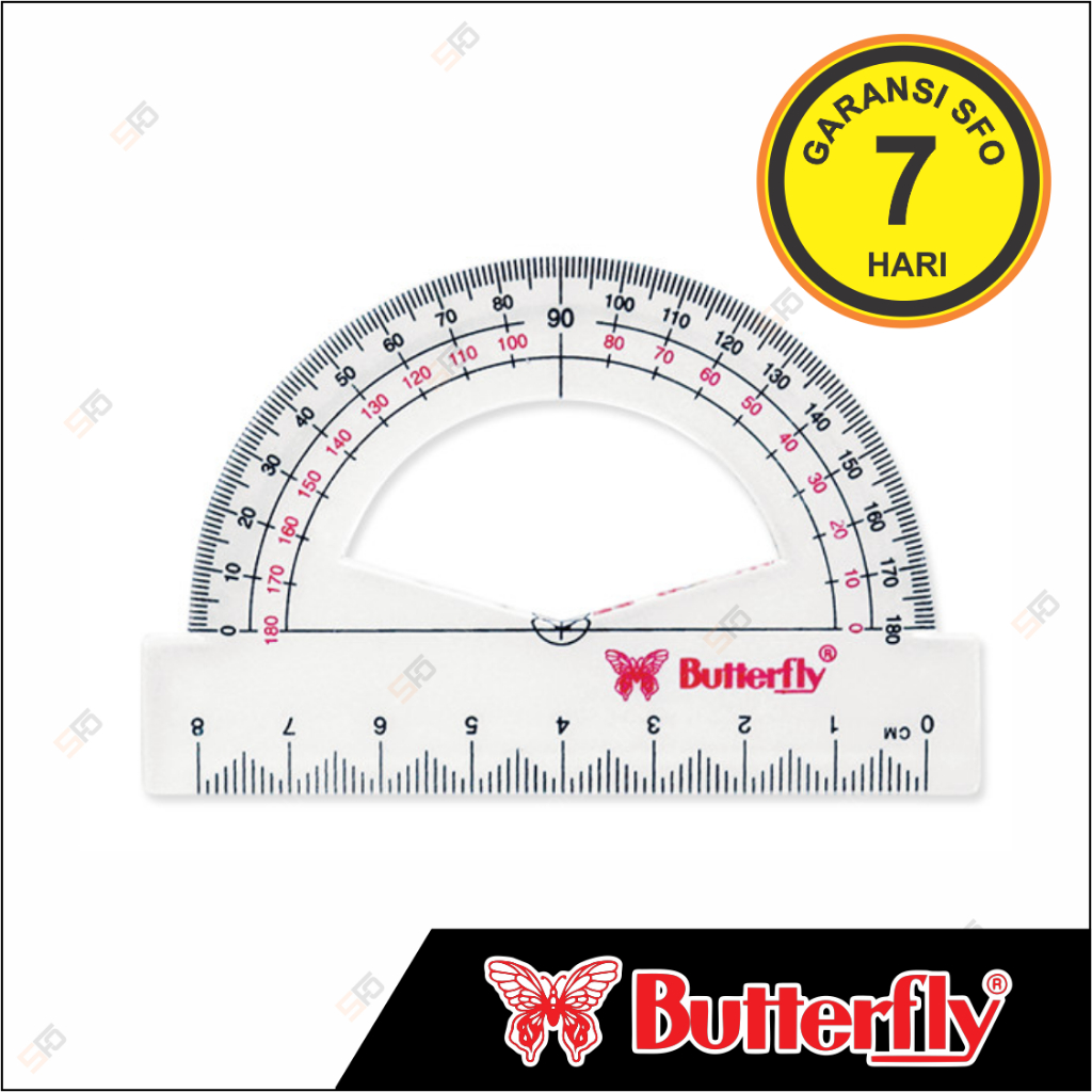 

Penggaris Busur Butterfly 180 derajat 8cm Kipas - SFO Semarang Official