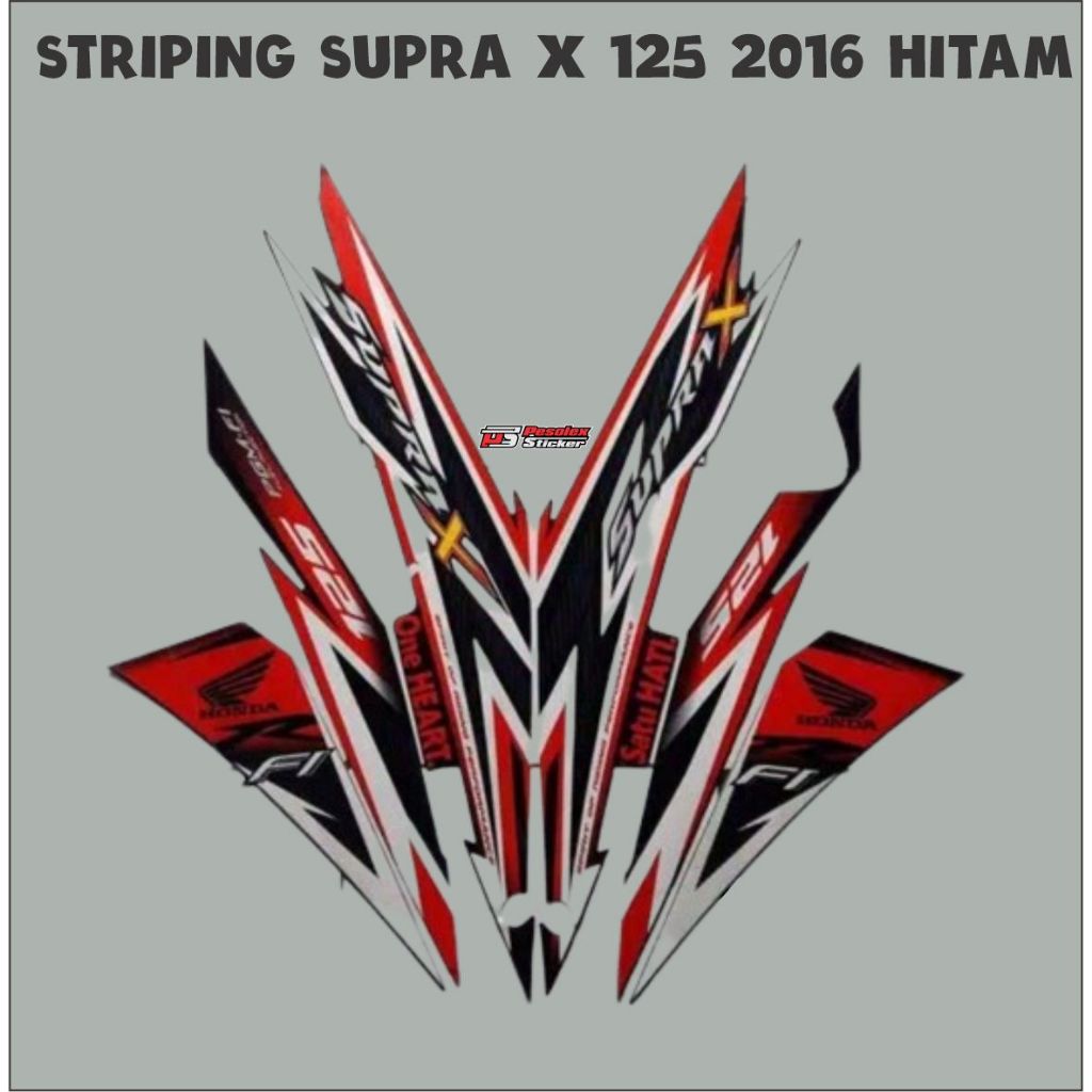 Stiker Bodi & Lis Body & Striping motor supra x 125 tahun 2014