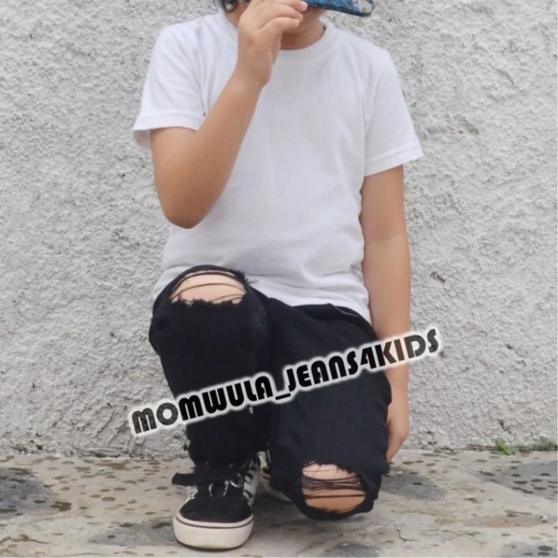 MOMWULA JEANS SOBEK ANAK/JEANS RIPPED ANAK / JEANS  MOMWULA / JEANS ROBEK ANAK / CELANA ANAK LAKI LA