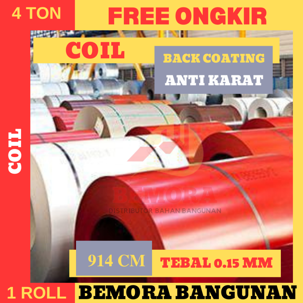Coil Back Coating 914 mm (0.15) Anti Karat (Free Ongkir & litting)