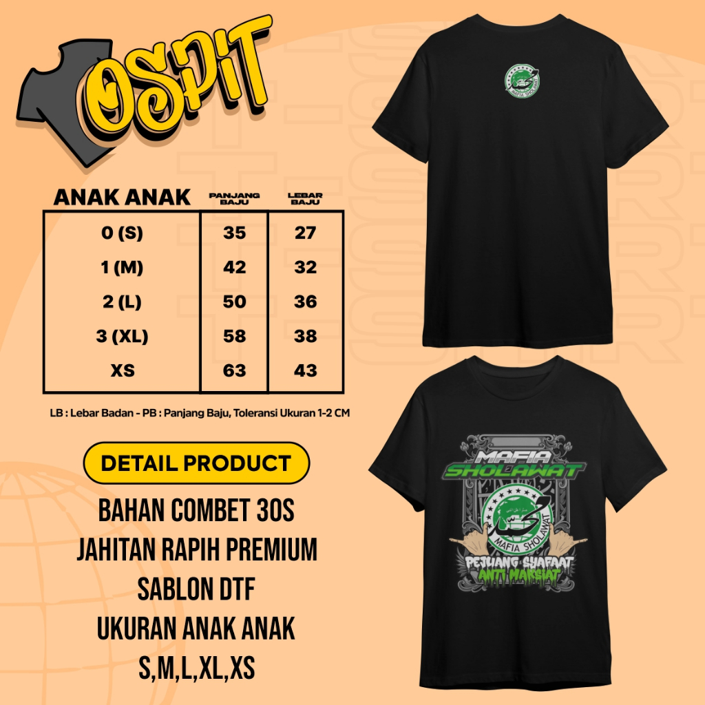 kaos mafia sholawat | kaos anak dan dewasa mafia sholawat | kaos mafia sholawat bahan cotton