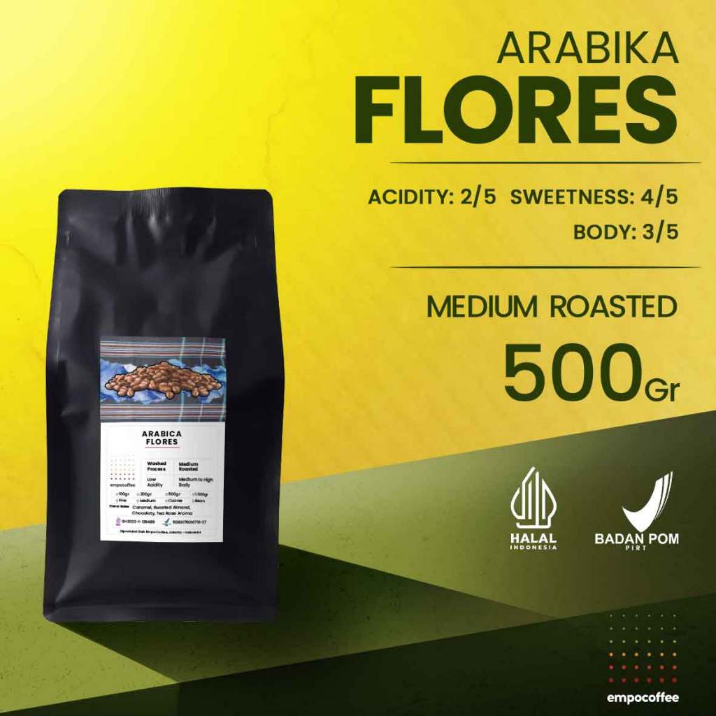 

Empo Coffee Biji Kopi Bubuk Arabika Flores Bajawa Arabica Coffee Roasted Bean Coffe Roast Beans 500 Gram