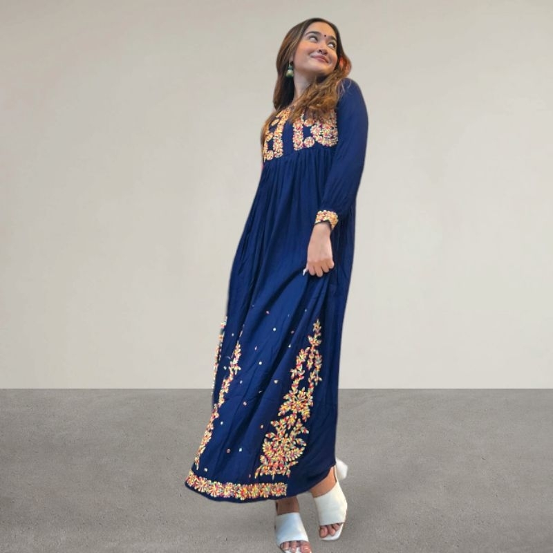 Lebaran Sale - Baju India Murah - Long Kurti - Long Kameez - Gamis Bordir India - Gamis Bordir Pakis