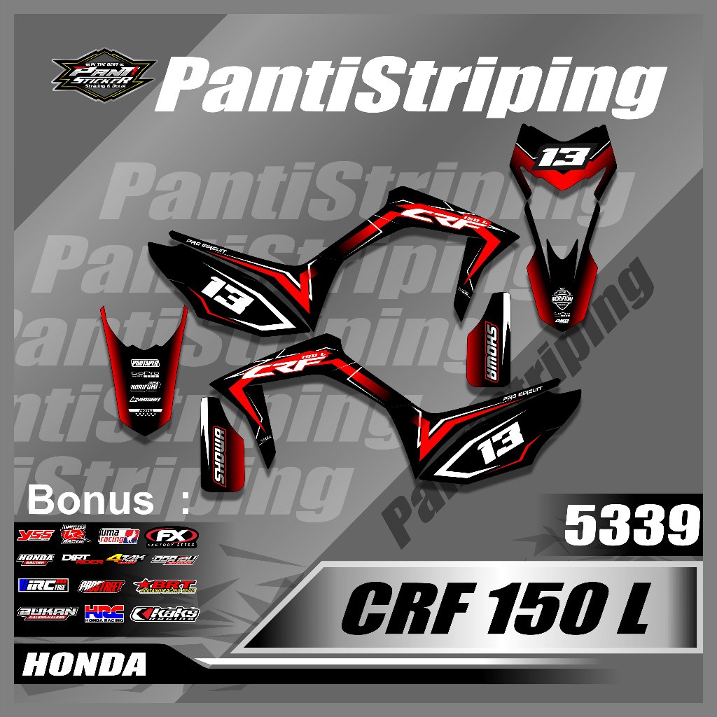 STIKER STRIPING MOTOR HONDA CRF 150 L LIST VARIASI SEMIFULL - STIKER SKOTLET MOTOR CRF 150 L SEMI FU