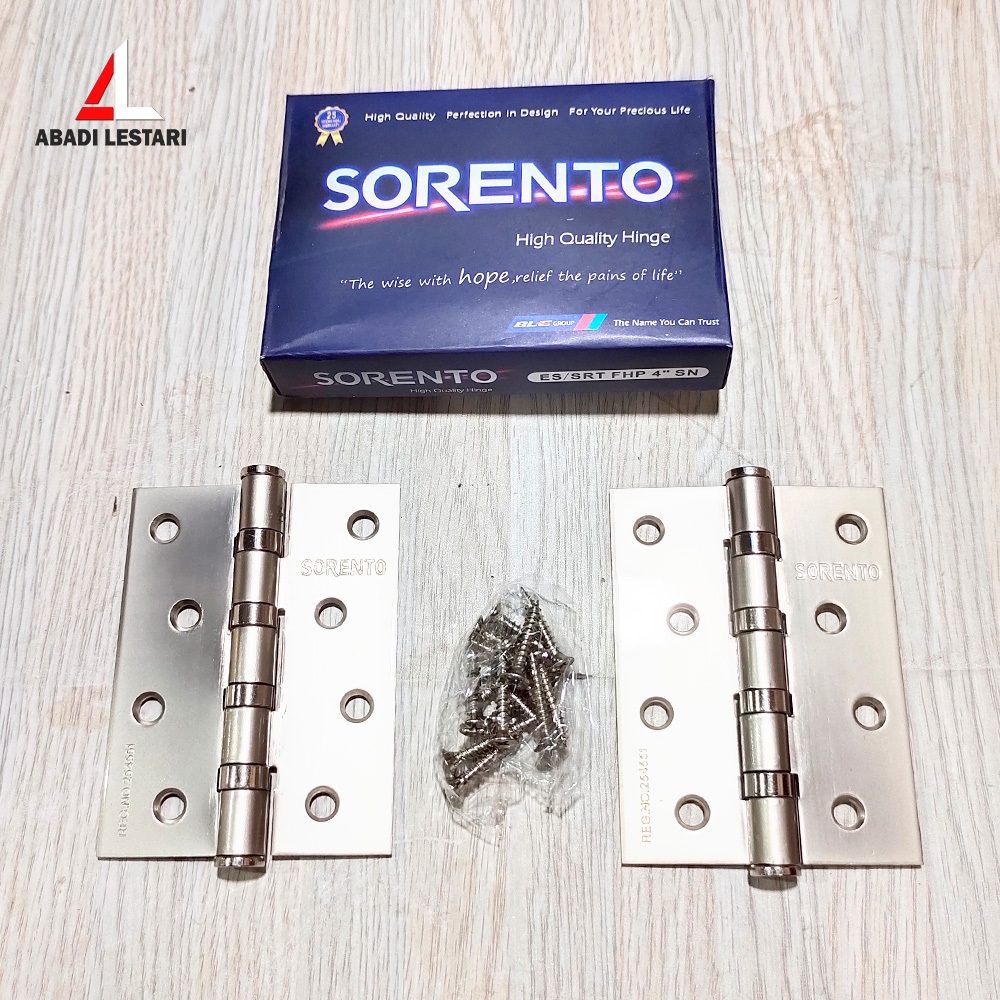 ENGSEL SORENTO 3 INCH UNTUK PINTU / LEMARI / JENDELA ANTI KARAT DAN ASLI STAINLESS