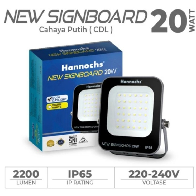 Hannochs Led Flood Light 20w New signboard kap sorot 20 watt lampu tembak sorot