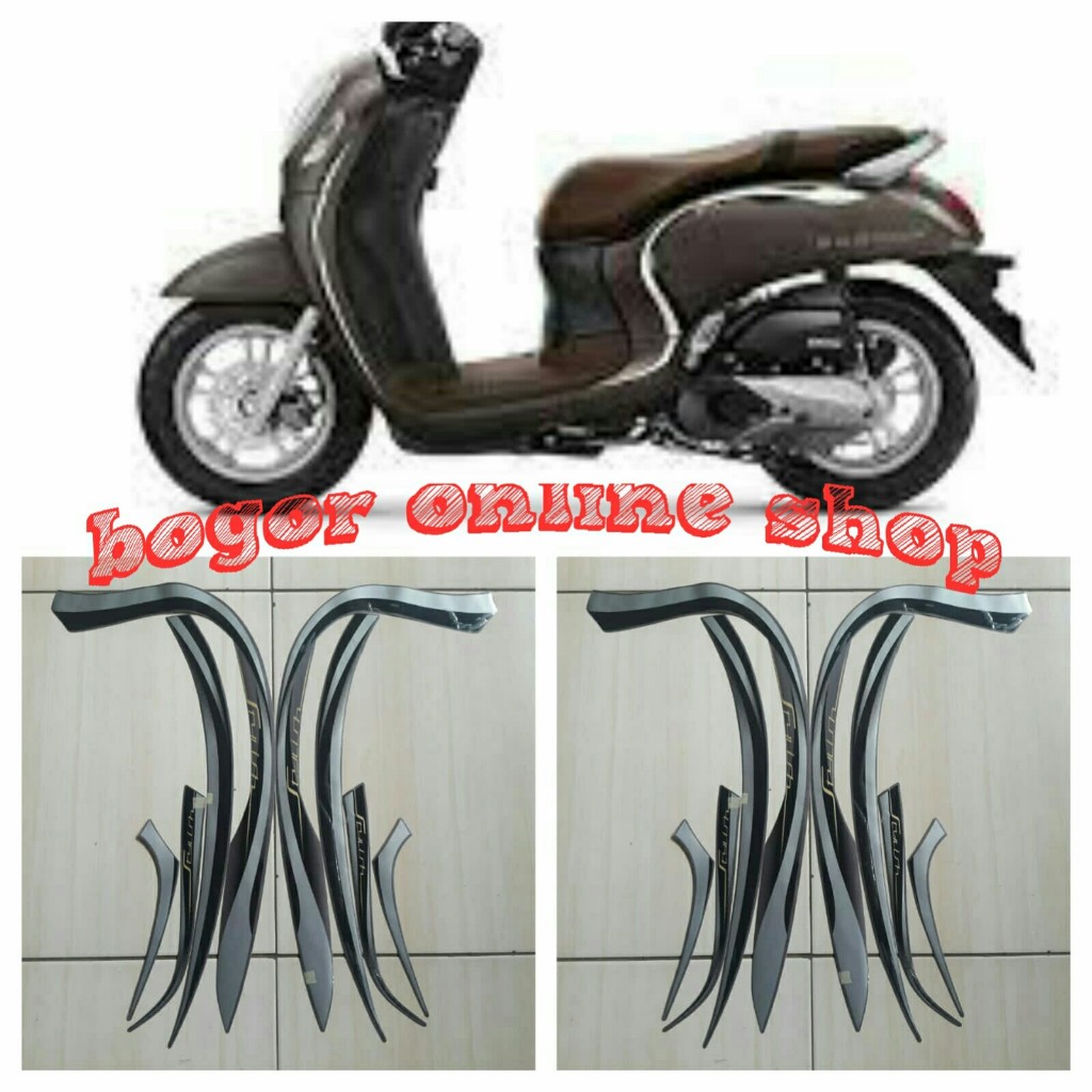 striping stiker motor scoopy stylish 2021 abu doff