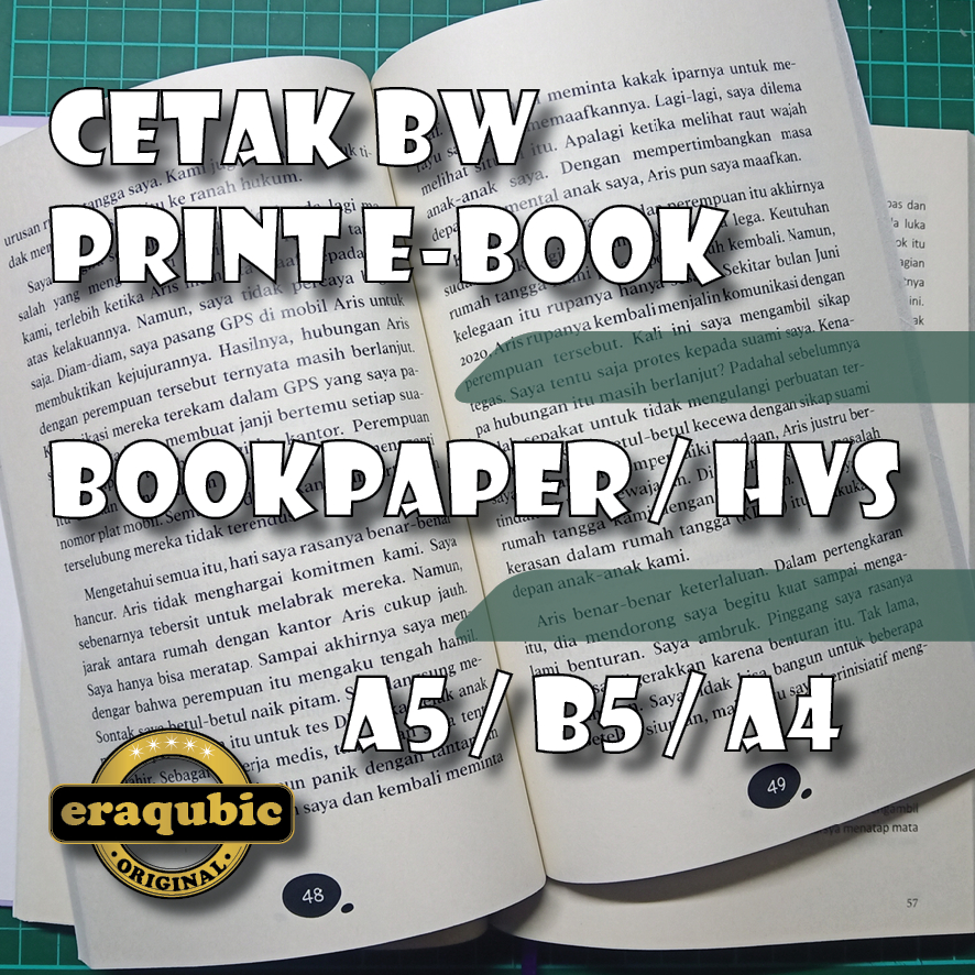 

Print Laser Buku Satuan A5 B5 A4 Bookpapaer HVS