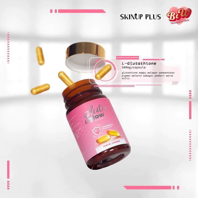 Suplemen pemutih badan Gluta Glow Skin Up plus 30 kapsul//suplemen glutathione