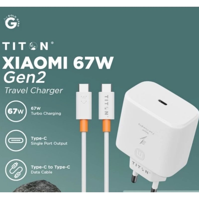 Titon Kepala Charger 67W Xiaomi Original Charger Type C to Type C