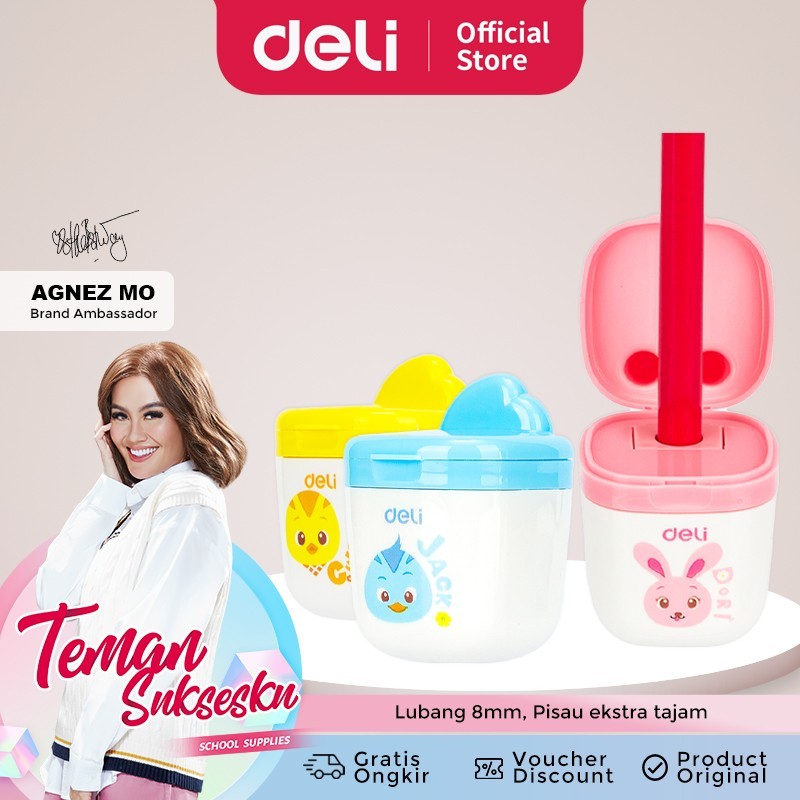 

Deli Rautan Pensil satu lubang 8mm 3 Warna (Campuran) ER01300