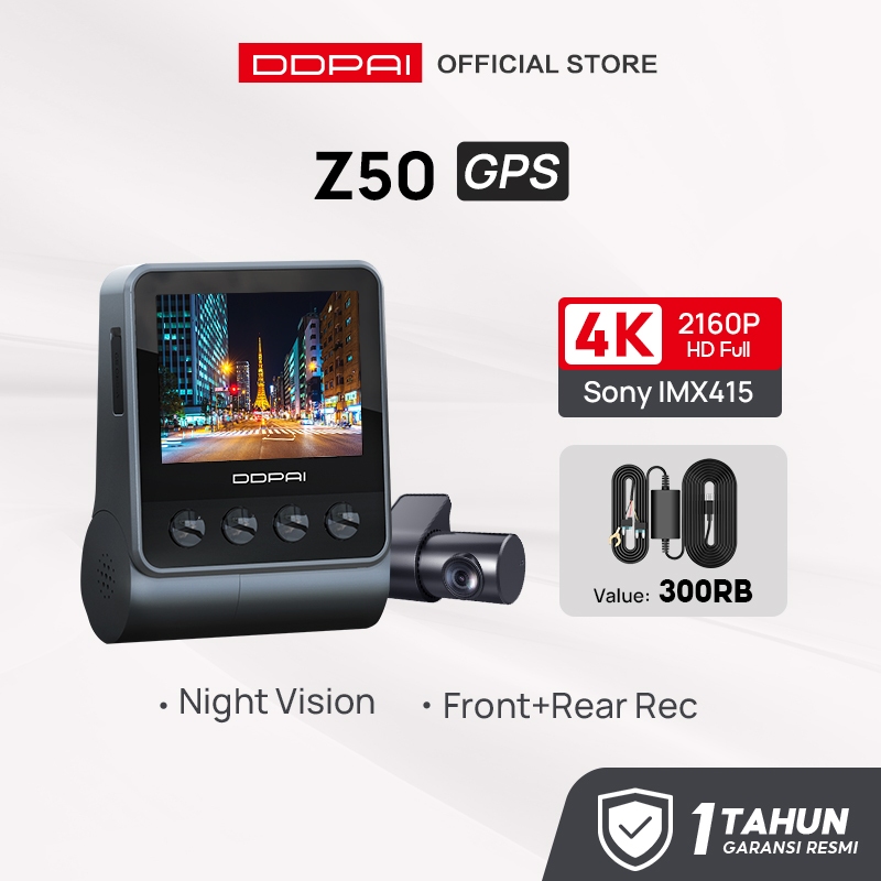 DDPAI Z50 Dash Cam 4K Dual Camera 2160p HD GPS Car Dashcam 140° 24 Hours Parking Monitor Dashcam