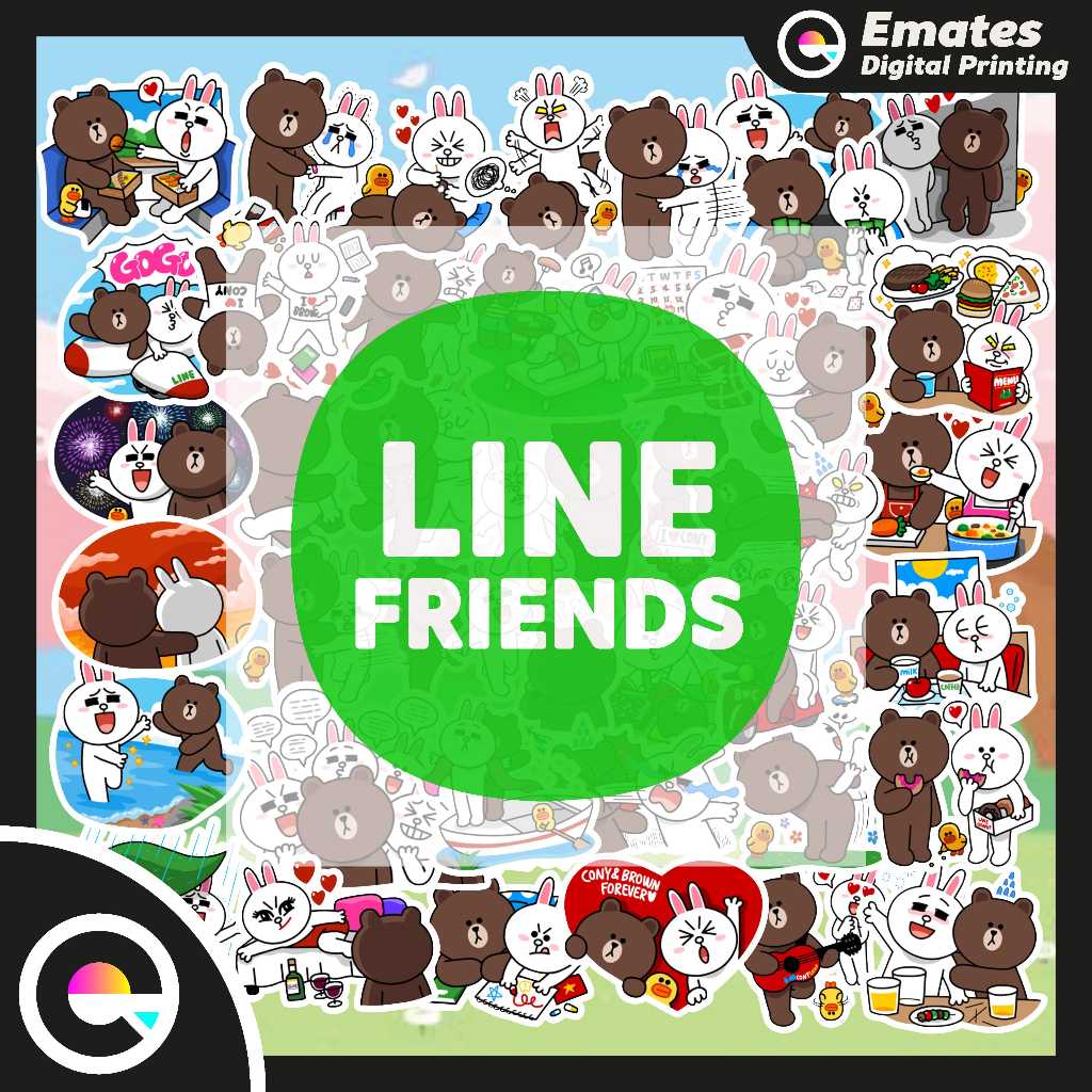 

[50pcs] Stiker Sticker Line Friends Lovey Dovey Stiker Pack Aesthetic Laptop Waterproof