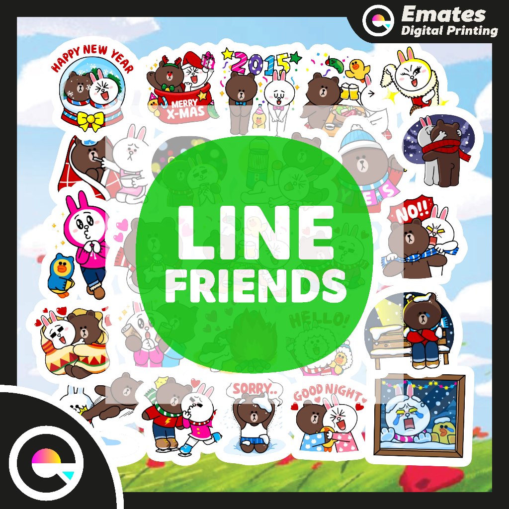 

[50pcs] Stiker Sticker Line Friends Winter Date Stiker Pack Aesthetic Laptop Waterproof