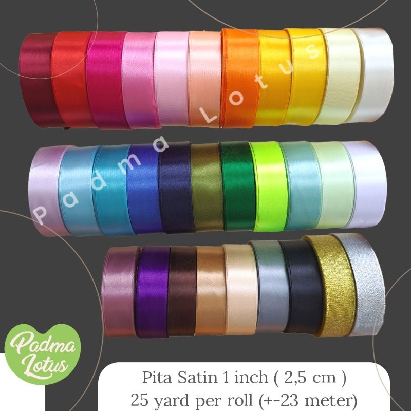 

Pita Satin 1 Inch per roll banyak warna