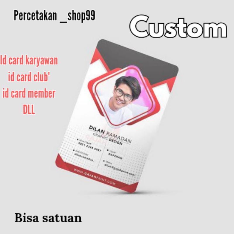 

ID CARD CUSTOM FREE DESAIN BISA SATUAN proses cepat