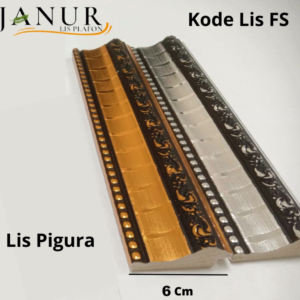 Wow Murah Meriah Lis Plafon Motif  Lis Pigura Pvc Motiv  Warna Gold  L 6CM X P 4M batang