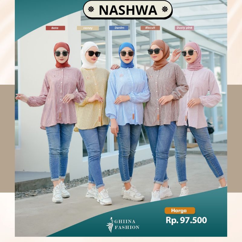NASHWA BLOUSE ✓ KEMEJA WANITA BY GHINA FASHION MATT COTTON PREMIUM TERLARIS BISA COD ✔️