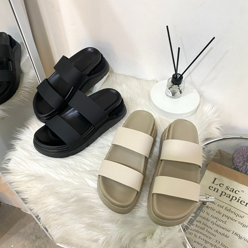 Wedges sandals 6cm slip on by Zara import high quality fashion shoes sandal tali wanita kantor kerja