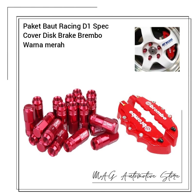 Paket Baut Racing Lugnut D1 Spec + Cover Kaliper Disk Brake Mitsubishi Lancer
