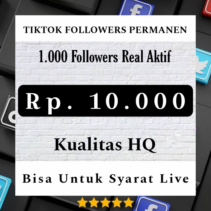 1000 Followes TIKTOK Permanen Followers Murah Bergaransi