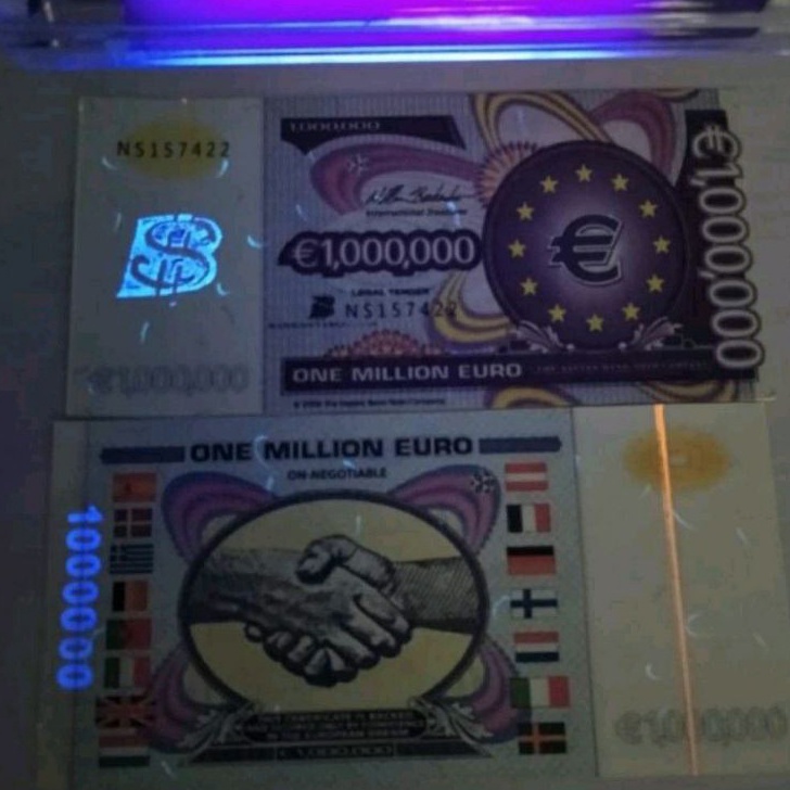 UP Uang Fantasy Note Euro Salaman 1 Juta Euro Mulus GRESSS