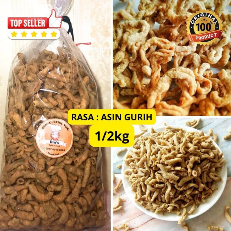 

Kripik Usus Super Crispy Asin Gurih 1/2kg Higienis