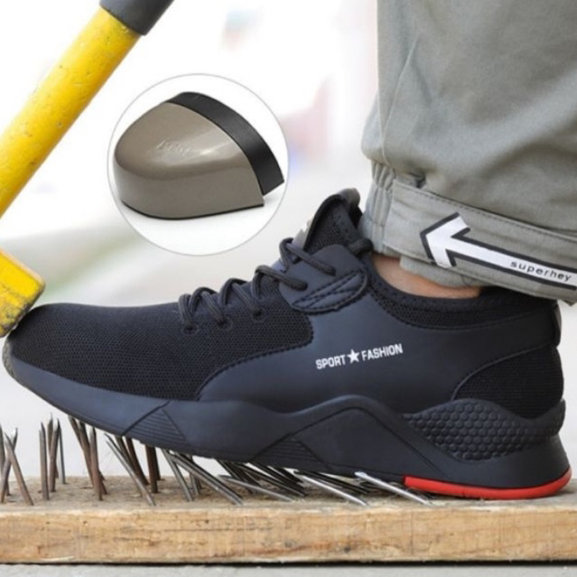 Sepatu Safety Sneakers Pria Ujung Besi