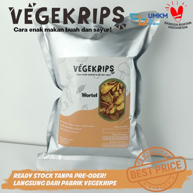 

Keripik Wortel 50 Gr Aluminium Foil VEGEKRIPS
